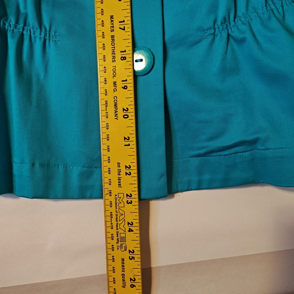 Joan Rivers Jacket Womens Small Teal Blue Cinched Waist 3/4 Sleeve A89526 - Picture 10 of 12